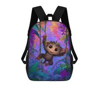 sinyumoney Jungle Monkey Adventure School Backpack Fashion Stationery Backpack Waterproof Casual Daypacks for Camping Outdoor Adventures And Daily Travel 17inch