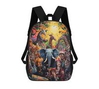 sinyumoney Jungle Party Celebration Kids Backpacks Children Bag,Anime Bag,Large Capacity Kids Backpack, 3D Printed Children's,Student Schoolbag,Kids Boys Girls School Bag 17inch