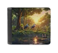 sinyumoney Jungle Reflections with Birds 3D Print Wallet Credit Card Cash Id Holder Slots Note Section Leather Wallet Craftsmanship Gifts 11.7cm*9.5cm