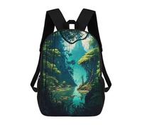 sinyumoney Jungle River Backpacks Kids School Backpack School Bag 3D Printed School Bag for Boys Elementary And Middle School Students 17inch