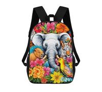 sinyumoney Jungle Symphony Vibrant Wildlife Artwork School Bag 3D Printed Backpacks Fashion Kids School Backpack Boys Rucksacks for Boys Middle School Students 17inch