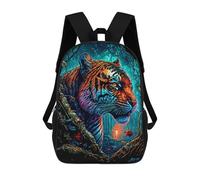 sinyumoney Jungle Tiger Majesty Backpack School Backpack Kids School Bag Large Capacity Kids Backpack for School Rucksack 3D Book Bag Gifts for Kids 17inch