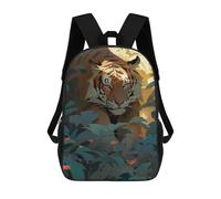 sinyumoney Jungle Tiger Portrait -3 Backpack School Rucksack Casual Daypacks School Work Travel Bag for Camping Outdoor Adventures And Daily Travel 17inch