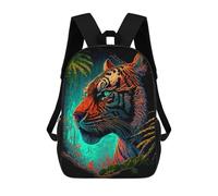 sinyumoney Jungle Tiger Portrait Backpack Cartoon Plush Bag, 3D Backpack for Kids School Bag Birthday Gift Idea for Boys And Girls 17inch