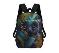 sinyumoney Jungle Whimsy A Colorful Creature Rucksack High Secondary School Bags Casual Backpack for Girls Boys Teenage 17inch