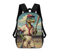 sinyumoney Jurassic Baseball Star 7 3D Printed Children's School Backpack for Kids High Capacity Travel Rucksacks Book Bags Kids School Bag Back Pack 17inch