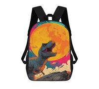 sinyumoney Jurassic Moonlit Adventure School Backpack 3D Printed Children's 17inch Backpacks Bag Bookbag for Kids Boy Girl Book Bags Kids School Bag Travel Rucksacks