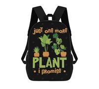 sinyumoney Just One More Plant I Children's 17 Inch School Backpack 3D Printed Cool Knapsack for Kids Travel Rucksacks Book Bags Kids School Bag