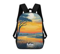 sinyumoney Kafue National Park Zambia Illustration Backpacks Kids School Backpack School Bag 3D Printed Fashion School Bags for Boys Elementary And Middle School Students 17inch