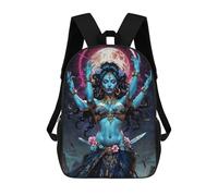 sinyumoney Kali Goddess Under Lunar Glow Children's School Backpack Fashion Casual Children's Backpacks 3D Printed School Bags Boy Large Backpack 17inch