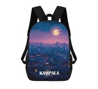 sinyumoney Kampala, Uganda at Night Children's School Backpack 3D Printed for Kids Travel Rucksacks Book Bags Kids School Bag 17inch