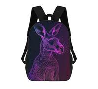 sinyumoney Kangaroo Animal Neon Rucksack Lightweight Casual Daypack School Backpacks for Campus Outdoor Travel Sports 17inch