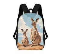 sinyumoney Kangaroo Family Portrait School Backpack Large Lightweight Casual Backpack for Boys/Girls/Teenagers 17inch