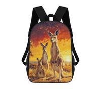 sinyumoney Kangaroo Family Sunset School Backpack Water Resistant Travel Backpack Computer Bag for School/Work/Travel 17inch