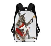 sinyumoney Kangaroo Guitar Children's Backpacks Kids Fun School Bag Boys Backpack Travel Bag Student Schoolbag Book Stationery Bag Chool Bags 17inch