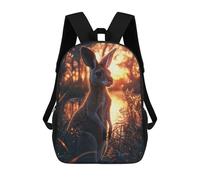 sinyumoney Kangaroo in Golden Sunset Light School Backpack Business Laptop Rucksack Bag Unisex Casual Daypack for Boys/Girls/Teenagers 17inch