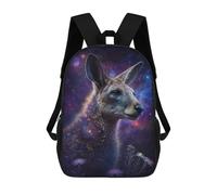 sinyumoney Kangaroo in Space-7 Children's 17 Inch School Backpack 3D Printed Cool Knapsack for Kids Travel Rucksacks Book Bags Kids School Bag