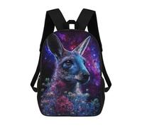 sinyumoney Kangaroo in Space Flowers Rucksack Water Resistant Computer Rucksack for Camping Outdoor Adventures And Daily Travel 17inch