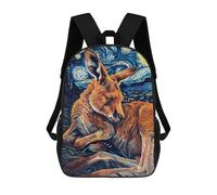 sinyumoney Kangaroo in Starry Night Style Children's Backpack, Schoolbag Large Capacity Students Bookbag Rucksack Knapsack for Boys Girls Adults Teen 17inch