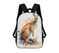 sinyumoney Kangaroo in Watercolor Backpack School Bag Rucksack Casual Daypacks School Work Travel Bag for Men, Women & Teenage Boys 17inch