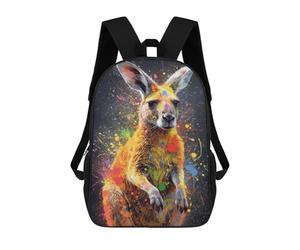 sinyumoney Kangaroo Painting School Bags Large Lightweight Casual Backpack- Perfect for Travel, Work And Daily Use 17inch