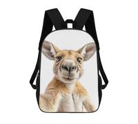 sinyumoney Kangaroo Selfie Backpacks 3D Printed Kids School Backpack School Bag Fashion Rucksacks for Boys Elementary And Middle School Students 17inch