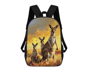 sinyumoney Kangaroo Trio Rucksack Lightweight Casual Daypack School Backpacks- Perfect for Travel, Work And Daily Use 17inch