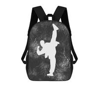 sinyumoney Karate 3 3D Printed 17inch School Bag Children's School Backpack Travel Backpacks Casual Fashion Bag for Kids School Students