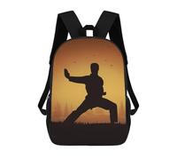 sinyumoney Karate 5 Kids Backpack Fashion Fun Backpack Book Bag for Boys And Teenager 3D Printed School Bags for Boys 17inch