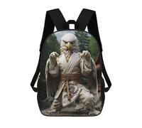 sinyumoney Karate Eagle Rucksacks 3D Printed Children Backpacks Fashion Casual Daypack Cute Travel Bags Outdoor Casual Daypack for Boy And Girl 17inch