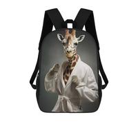 sinyumoney Karate Giraffe Children's Backpacks School Backpack 3D Printed Backpack for Kids Travel Rucksacks Book Bags Kids School Bag 17inch