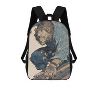 sinyumoney Karate Lion Warrior Backpack Cartoon Plush Bag, 3D Backpack for Kids School Bag Birthday Gift Idea for Boys And Girls 17inch
