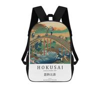 sinyumoney Katsushika Hokusai Bridge Print Backpack 3D Printed School Bag For Boys High Capacity Travel Backpacks Book Bags Boys School Bag Mochila 17inch