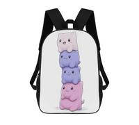 sinyumoney Kawaii Cute Cats Nursery 3D Printed 17 Inch School Backpack Children's Backpacks 3D Printed Cool Knapsack for Boys Elementary And Middle