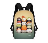 sinyumoney Kawaii Japan Sushi Rolls Backpacks Kids School Backpack Fashion School Bag 3D Printed School Bag for Boys Elementary And Middle School Students 17inch