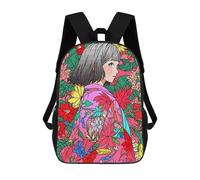 sinyumoney Kawaii Kimono Girl Anime Children's Backpacks 17inch School Backpack 3D Printed Bag Bookbag for Kids Travel Rucksacks Boy Girl Book Bags Kids School Bag
