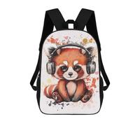 sinyumoney Kawaii Red Panda Gamer Music Lover School Backpack Business Laptop Rucksack Bag Unisex Casual Daypack for Men, Women & Teenage Boys 17inch