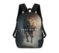 sinyumoney Keep Going Lion's Leap Kids Backpack, Kids School Bag 3D Printed School Backpacks for Boys And Teenager School Students 17inch
