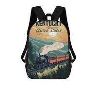 sinyumoney Kentucky Train Backpacks Kids School Backpack School Bag 3D Printed School Bag for Boys Elementary And Middle School Students 17inch