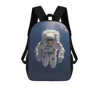 sinyumoney Kids 17inch Backpacks Astronaut Floating in Space-19 Backpack 3D Printed School Bag Fashion Bag Travel Backpacks School Bags for in School Or Travel