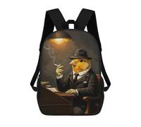 sinyumoney Kids 17inch Backpacks Canary in A Suit Backpack 3D Printed School Bag Fashion Bag Travel Backpacks School Bags for in School Or Travel