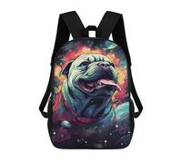 sinyumoney Kids 17inch Backpacks Colorful Bulldog Art Print Backpack 3D Printed School Bag Fashion Bag Travel Backpacks School Bags for in School Or Travel