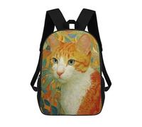 sinyumoney Kids 17inch Backpacks Colorful Cat Portrait -4 Backpack 3D Printed School Bag Fashion Bag Travel Backpacks School Bags for in School Or Travel