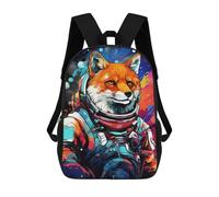 sinyumoney Kids 17inch Backpacks Cosmic Fox Astronaut Art-6 Backpack 3D Printed School Bag Fashion Bag Travel Backpacks School Bags for in School Or Travel