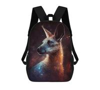 sinyumoney Kids 17inch Backpacks Cosmic Kangaroo Portrait-4 Backpack 3D Printed School Bag Fashion Bag Travel Backpacks School Bags for in School Or Travel