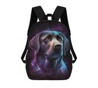 sinyumoney Kids 17inch Backpacks Cosmic Labrador Portrait-6 Backpack 3D Printed School Bag Fashion Bag Travel Backpacks School Bags for in School Or Travel