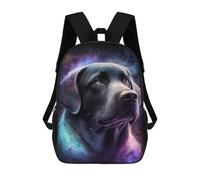 sinyumoney Kids 17inch Backpacks Cosmic Labrador Portrait Backpack 3D Printed School Bag Fashion Bag Travel Backpacks School Bags for in School Or Travel