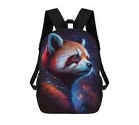 sinyumoney Kids 17inch Backpacks Cosmic Red Panda Art Print-3 Backpack 3D Printed School Bag Fashion Bag Travel Backpacks School Bags for in School Or Travel