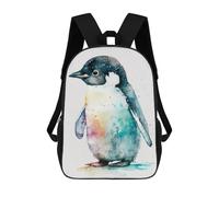sinyumoney Kids 17inch Backpacks Cute Watercolour Penguin Backpack 3D Printed School Bag Fashion Bag Travel Backpacks School Bags for in School Or Travel
