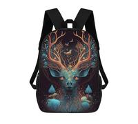 sinyumoney Kids 17inch Backpacks Deer Wild Jungle Backpack 3D Printed School Bag Fashion Bag Travel Backpacks School Bags for in School Or Travel
